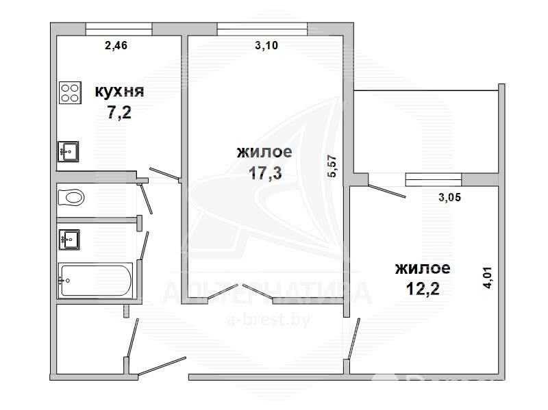 квартира, Брест, ул. Советской Конституции, стоимость продажи 124 643 р.