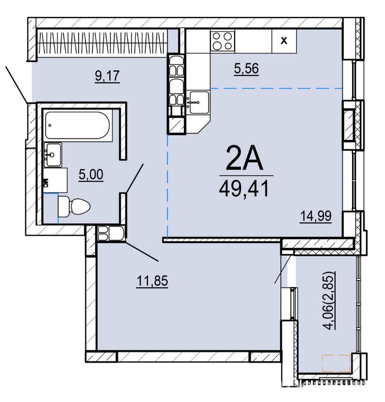 Продажа 2-комнатной квартиры в Минске, ул. Нововиленская, д. 9/1, 85973 USD, код: 1082947 - фото 1