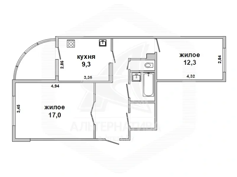 Продажа 2-комнатной квартиры в Бресте, ул. Суворова, 60000 USD, код: 1091421 - фото 2