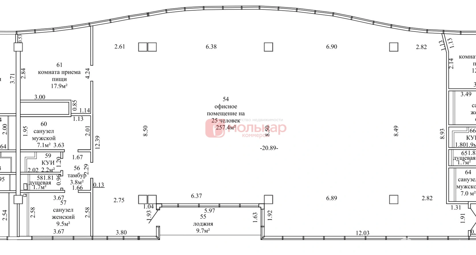 Снять офис на пр-т Победителей, д. 63В в Минске, 5567EUR, код 14254 - фото 12
