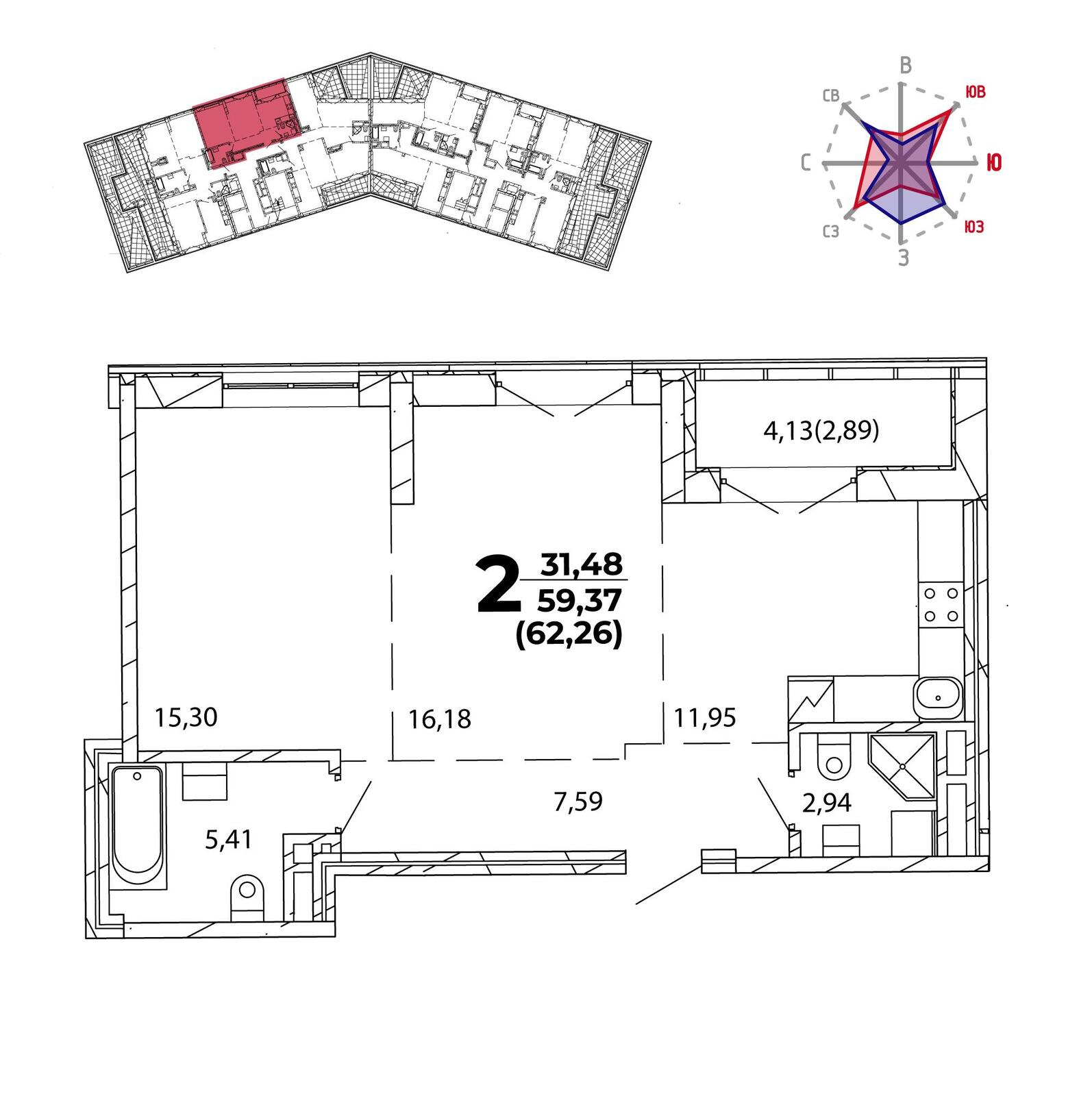 Продажа 2-комнатной квартиры в Минске, ул. Кропоткина, д. 63, 124520 USD, код: 1109323 - фото 2