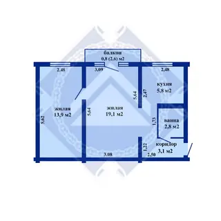 2-комнатная квартира, Минск, ул. Кедышко, д. 5/А