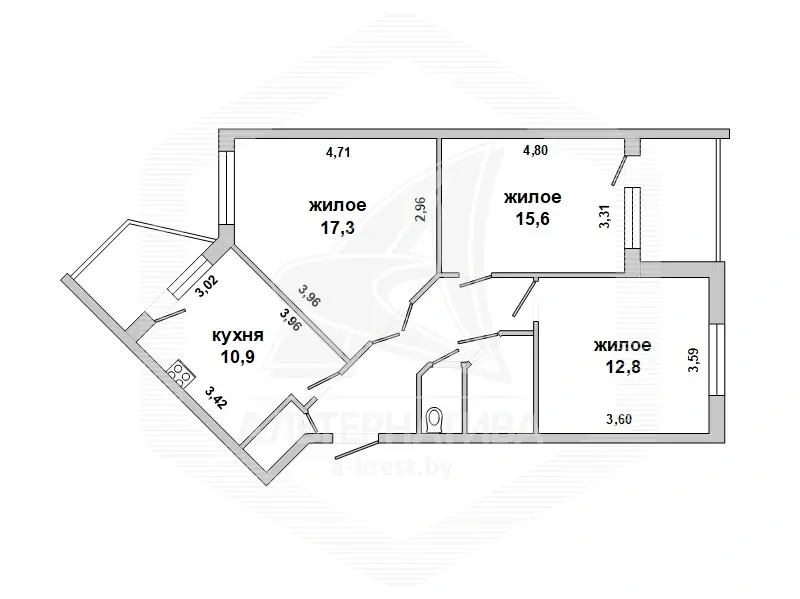 Стоимость продажи квартиры, Брест, пер. Брестских дивизий