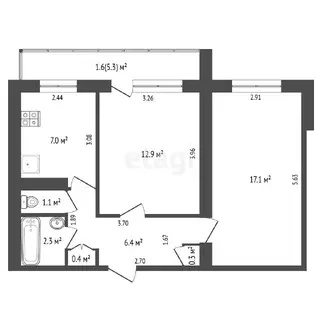 2-комнатная квартира, Минск, ул. Краснослободская, д. 15/1