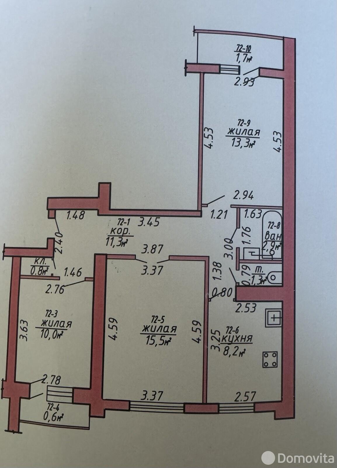 Продажа 3-комнатной квартиры в Орше, ул. Воз-ан-Влен, д. 13/А, 33900 USD, код: 1052971 - фото 1