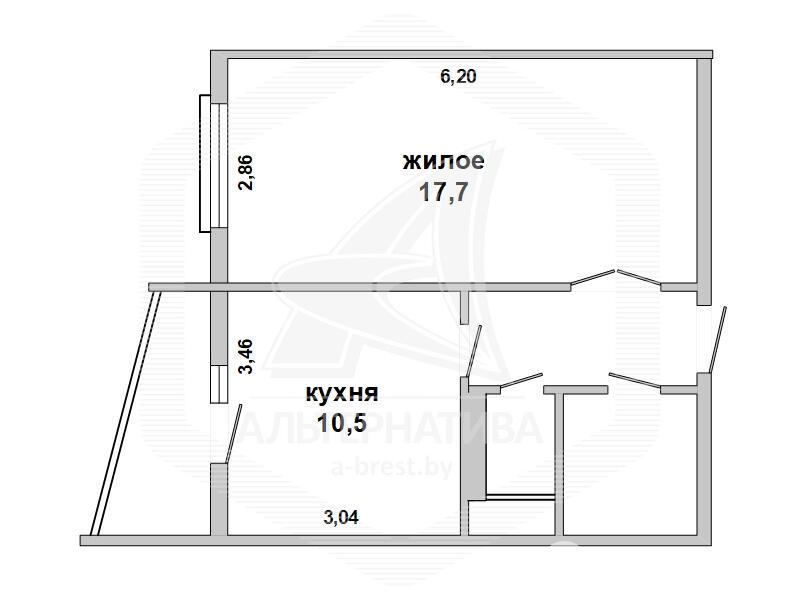 Цена продажи квартиры, Брест, ул. Грибоедова