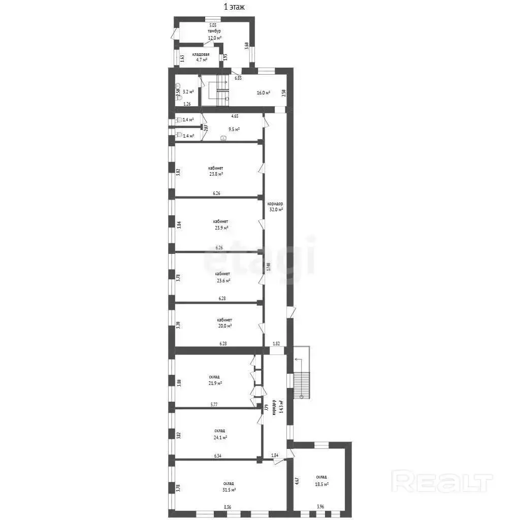 Купить офис на пер. Твердый 1-й, д. 13 в Минске, 1280000BYN, код 10515 - фото 6