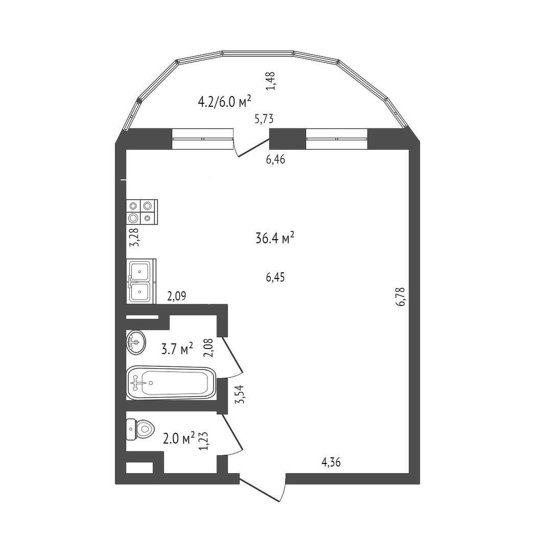 Купить 2-комнатную квартиру в Минске, пр-т Дзержинского, д. 127, 87000 USD, код: 1096736 - фото 2