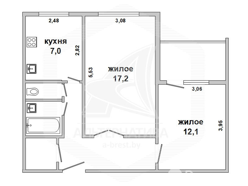 Купить 2-комнатную квартиру в Бресте, ул. Защитников Отечества, 41500 USD, код: 945469 - фото 4