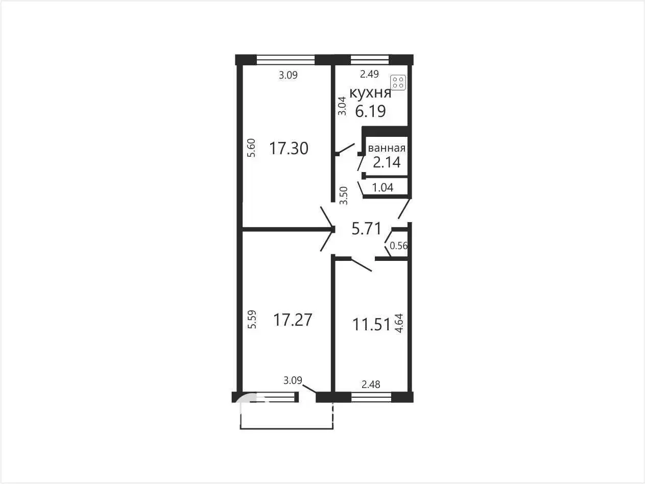 Купить комнату в Минске, ул. Калиновского, д. 52, цена 71589 BYN, код 7812 - фото 2