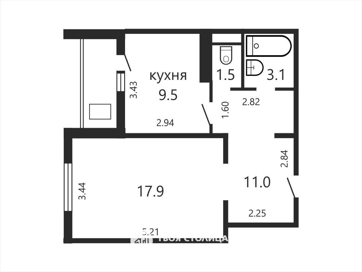 Продажа 1-комнатной квартиры в Минске, ул. Янки Лучины, д. 58, 65000 USD, код: 1115499 - фото 2