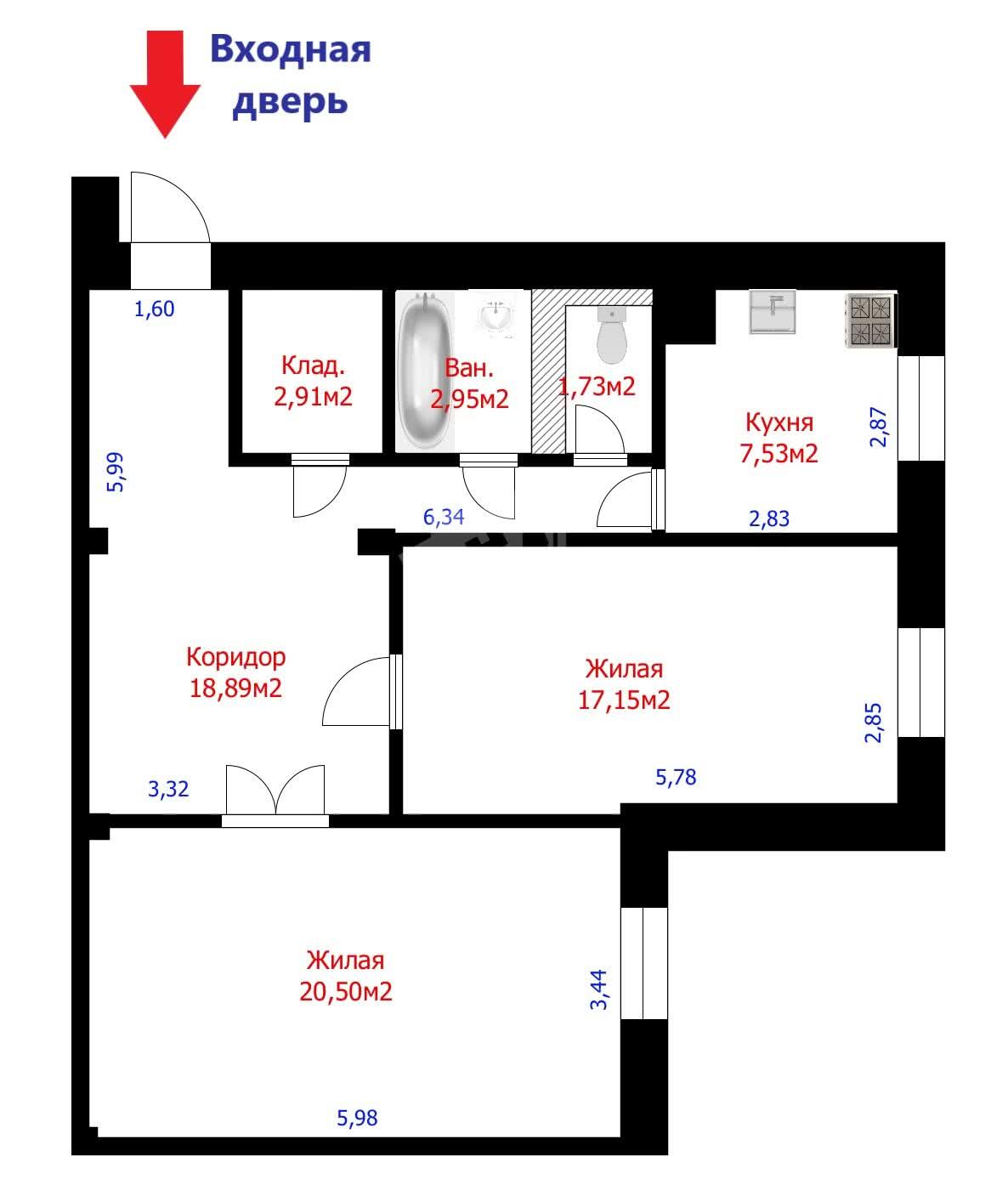 Продажа 2-комнатной квартиры в Минске, ул. Красная, д. 22, 114500 USD, код: 1019749 - фото 3