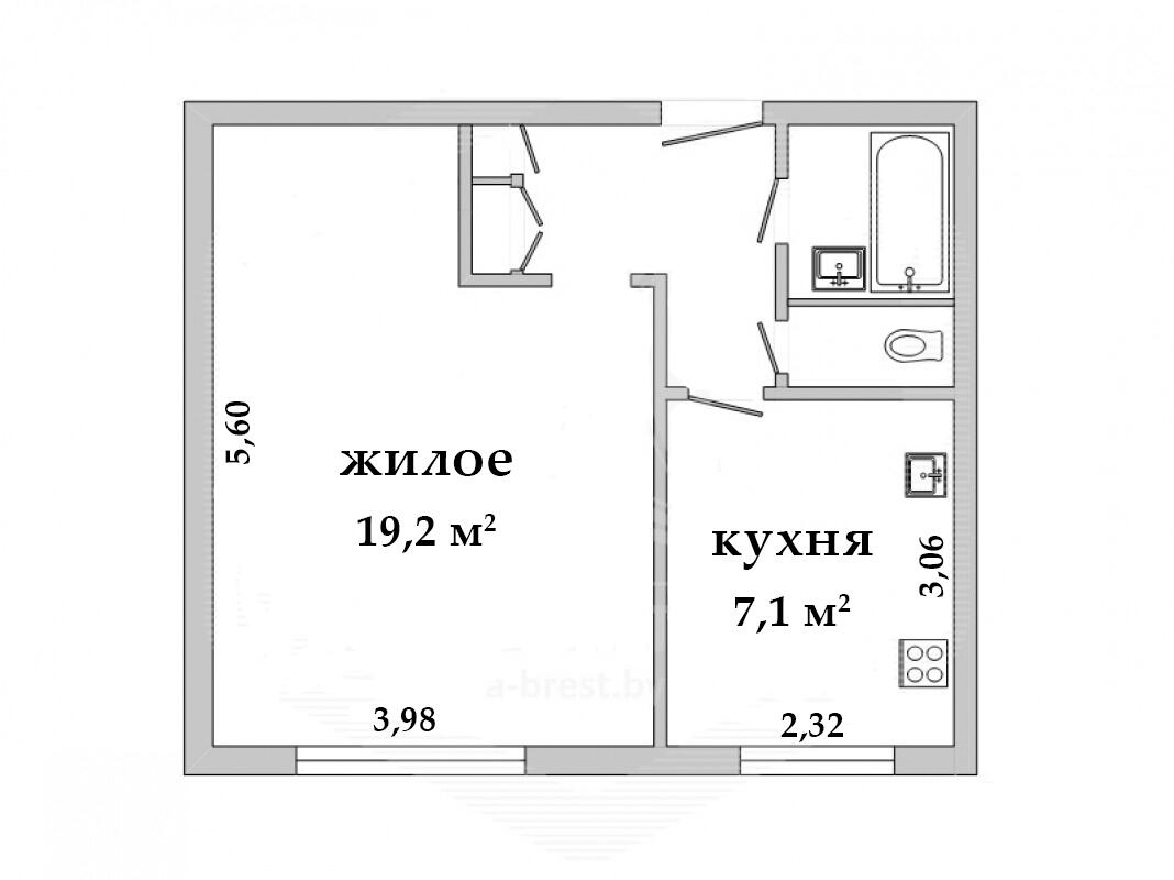 Купить 1-комнатную квартиру в Бресте, ул. Малая, д. 3, 38500 USD, код: 1008311 - фото 1