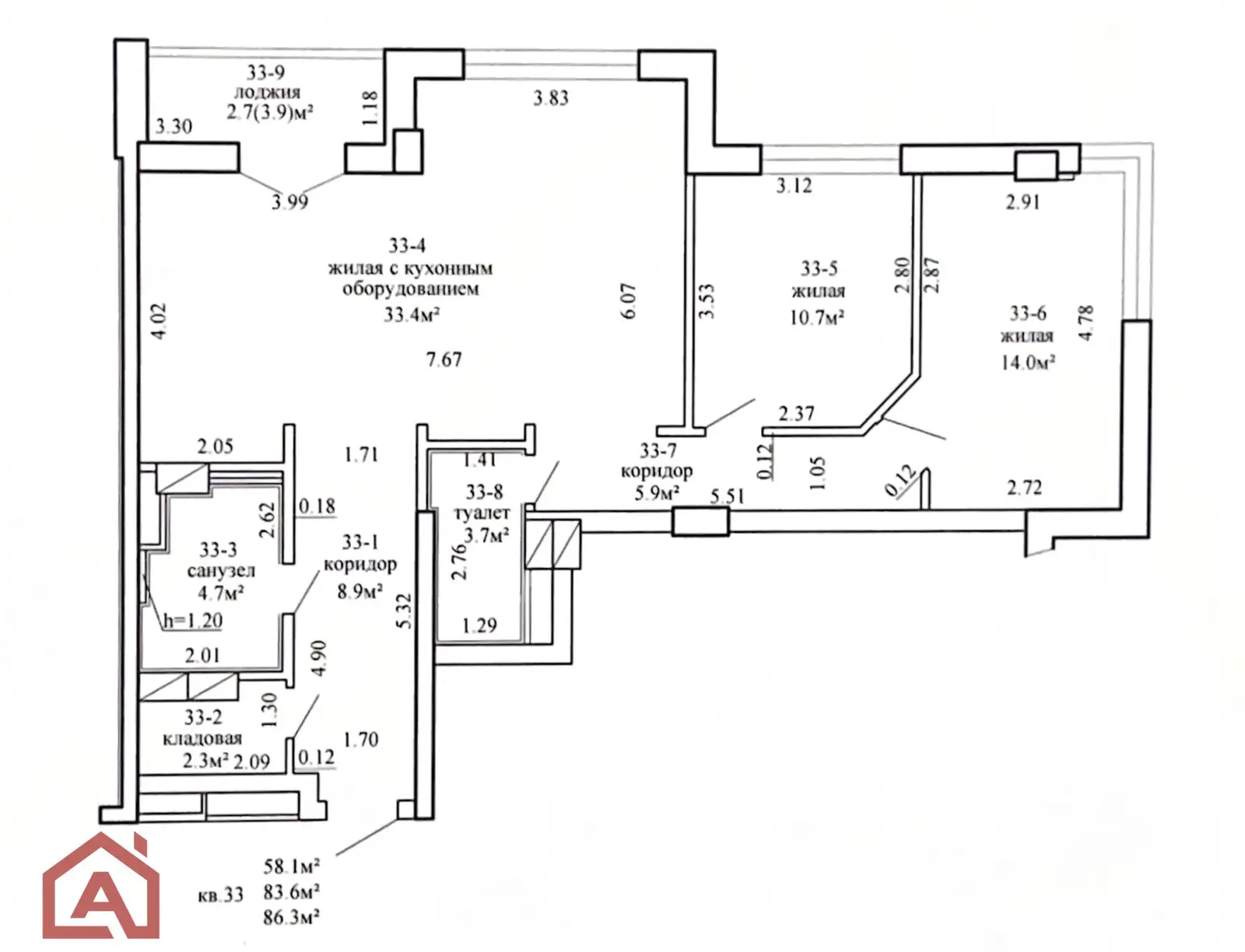 Снять 3-комнатную квартиру в Минске, ул. Грибоедова, д. 1, 1500USD, код 148151 - фото 35