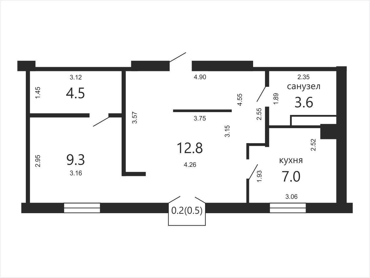 Купить 2-комнатную квартиру в Минске, пер. Казарменный, д. 5, 120000 USD, код: 1101344 - фото 2