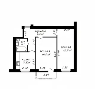 2-комнатная квартира, Минск, ул. Чкалова, д. 22