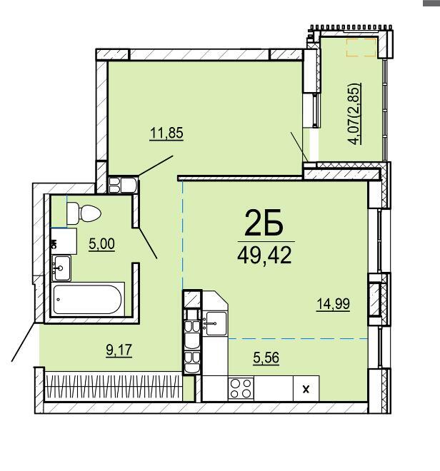 Продажа 2-комнатной квартиры в Минске, ул. Нововиленская, д. 9/1, 83997 USD, код: 1081573 - фото 2