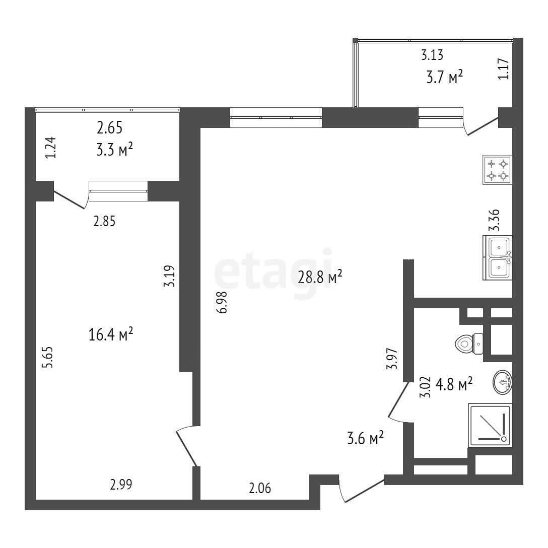 Продажа 2-комнатной квартиры в Минске, пр-т Дзержинского, д. 19, 119900 USD, код: 1001712 - фото 5