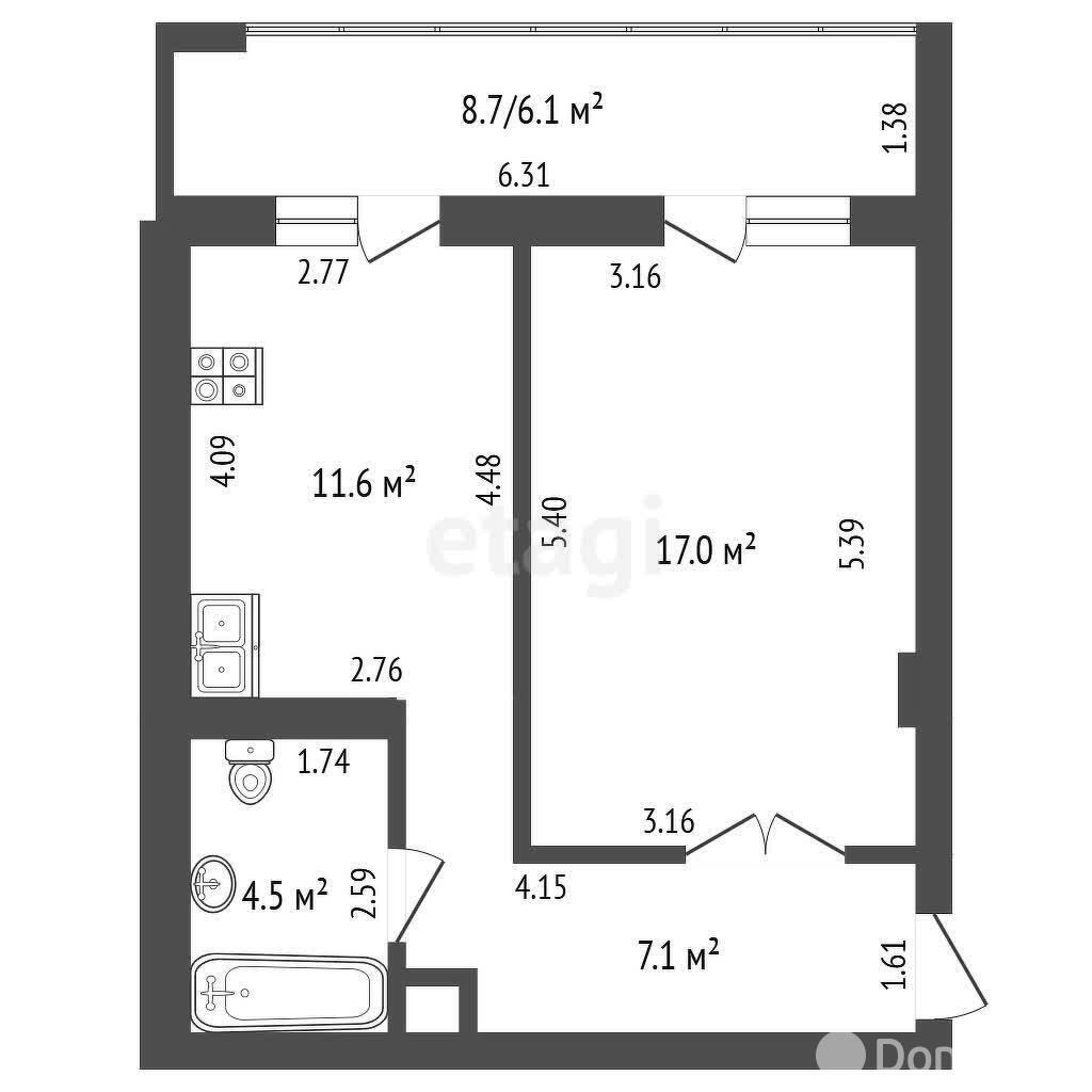 Продажа 1-комнатной квартиры в Минске, ул. Кольцова, д. 5, 89500 USD, код: 1109142 - фото 3