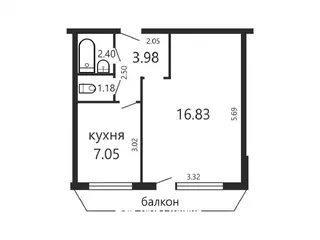 1-комнатная квартира, Минск, ул. Уборевича, д. 126