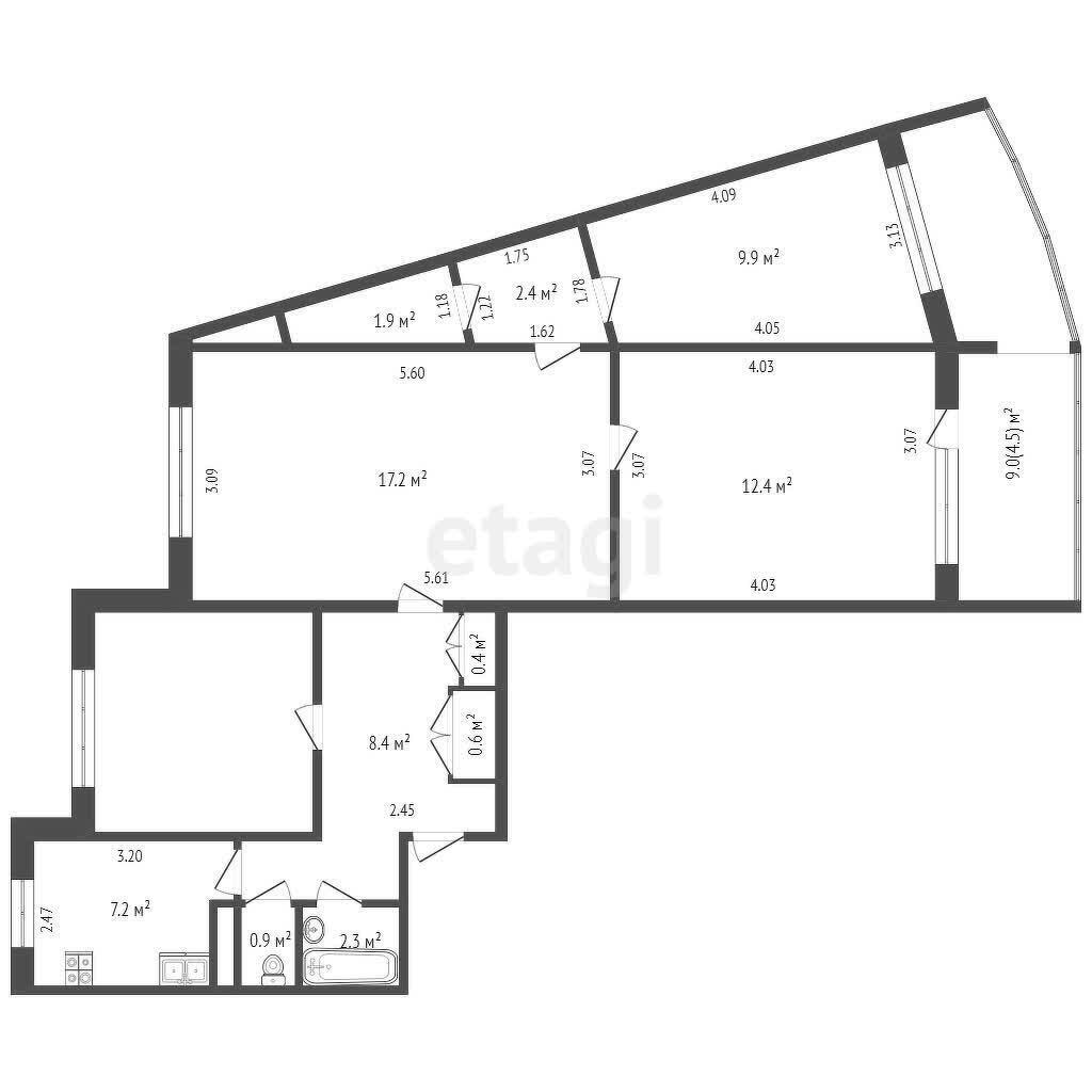 Стоимость продажи комнаты, Минск, ул. Байкальская, д. 45