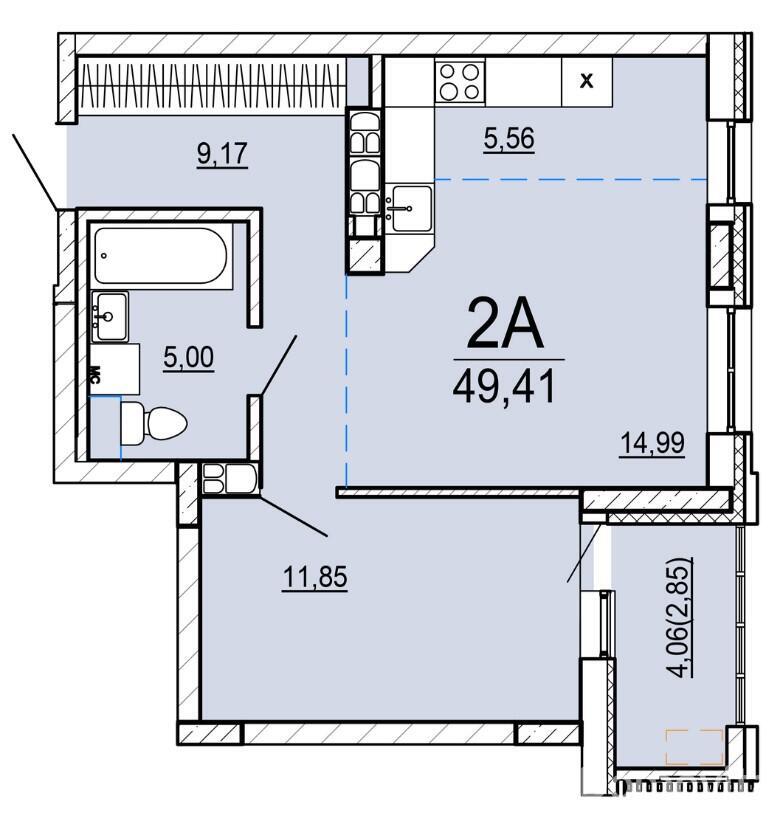 Купить 2-комнатную квартиру в Минске, ул. Нововиленская, д. 63, 83997 USD, код: 1081547 - фото 4