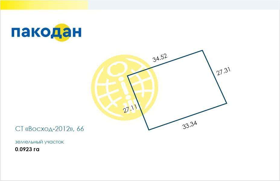 Цена продажи участка, Восход-2012, д. 66