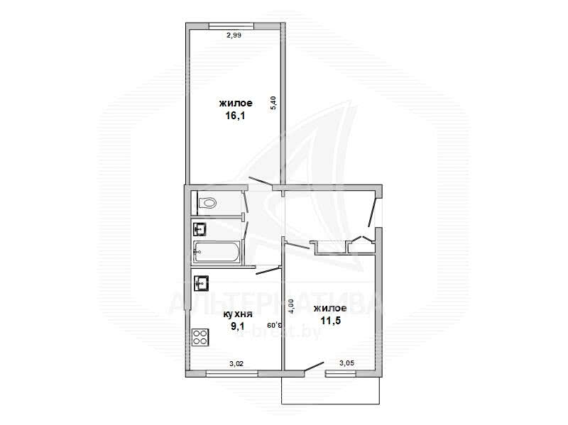 Продажа 2-комнатной квартиры в Кобрине, , 18600 USD, код: 988456 - фото 5