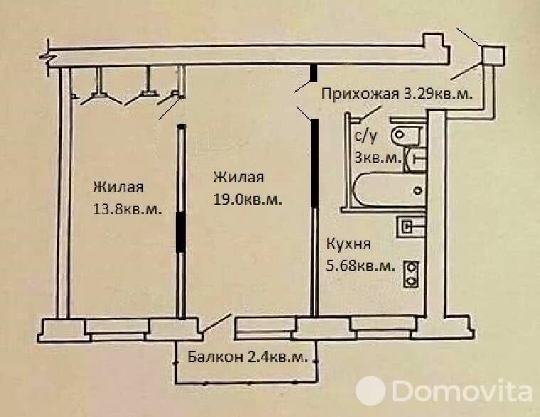 Продажа 2-комнатной квартиры в Минске, ул. Ольшевского, д. 9/1, 62500 USD, код: 977016 - фото 2
