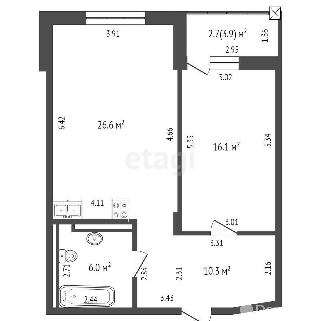 Продажа 2-комнатной квартиры в Минске, ул. Нововиленская, д. 49, 117000 USD, код: 1035116 - фото 2