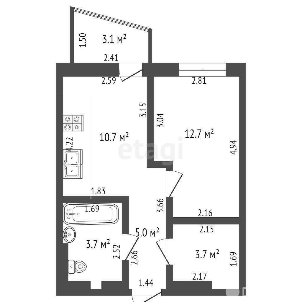 Продажа 2-комнатной квартиры в Минске, ул. Лейтенанта Кижеватова, д. 3/Г, 79500 USD, код: 1090079 - фото 4