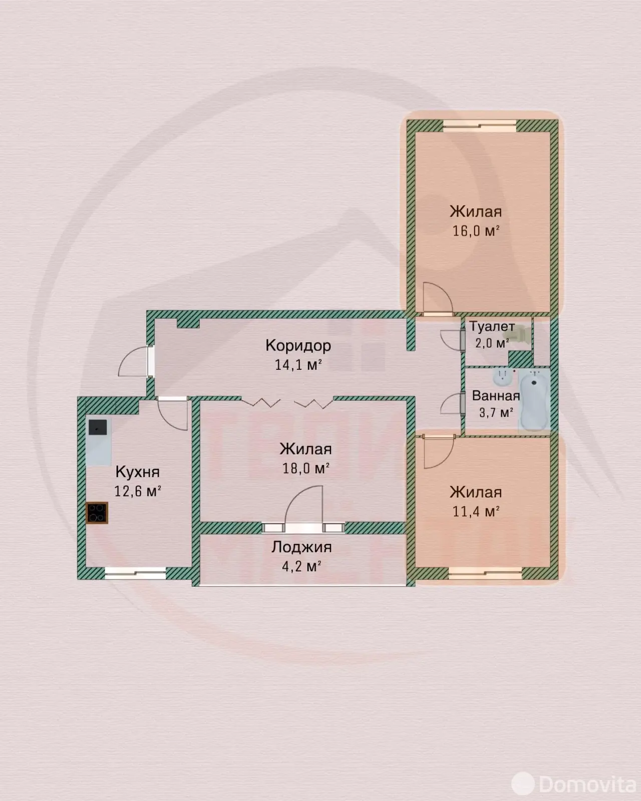Купить комнату в Сенице, ул. Набережная, д. 55/Б/1, цена 50000 USD, код 7251 - фото 18