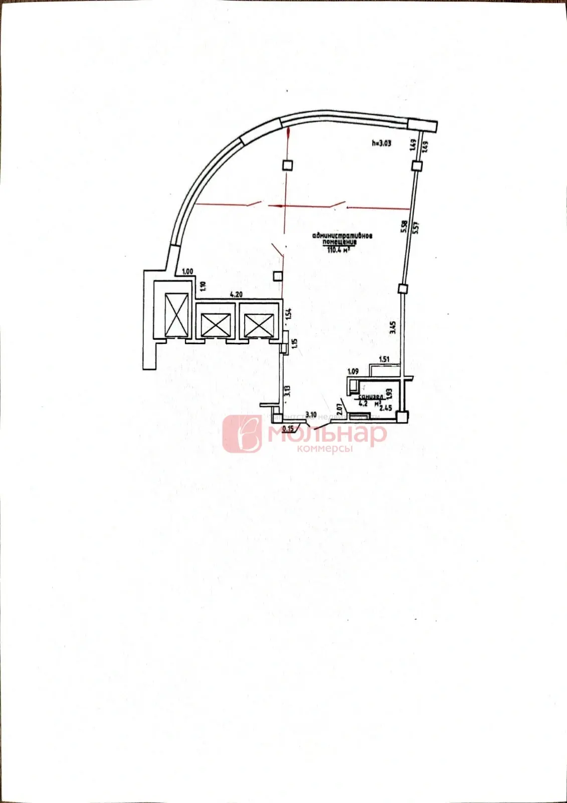 Снять офис на пр-т Партизанский, д. 40 в Минске, 916EUR, код 14287 - фото 5
