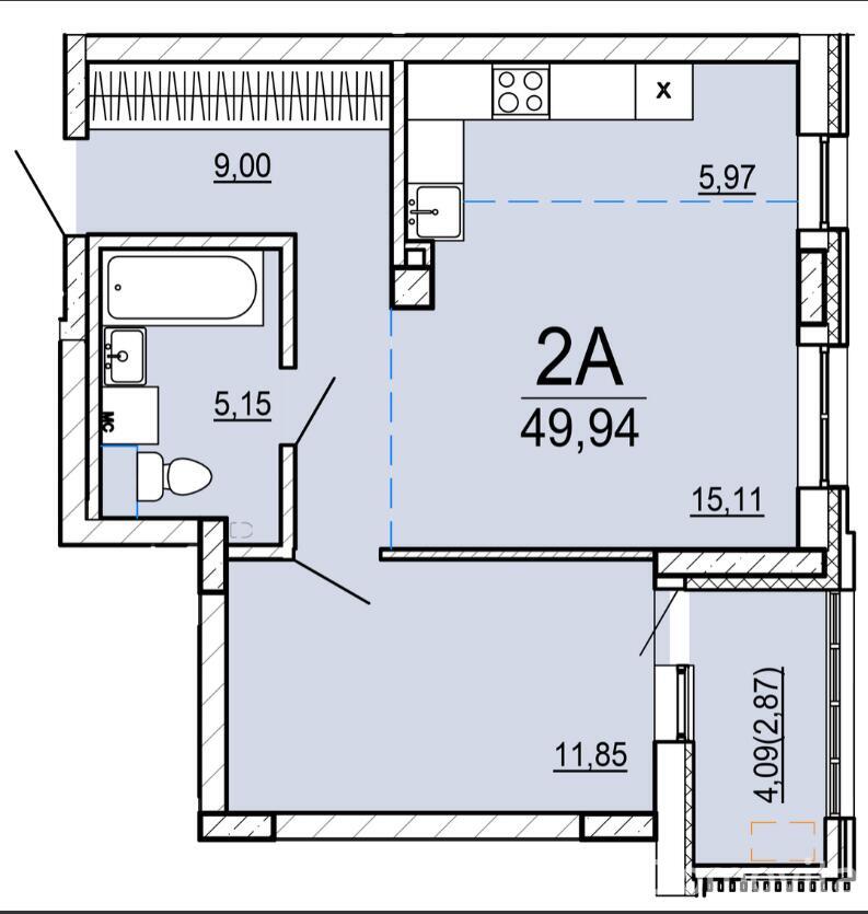 Купить 2-комнатную квартиру в Минске, ул. Нововиленская, д. 53, 84898 USD, код: 1098772 - фото 1