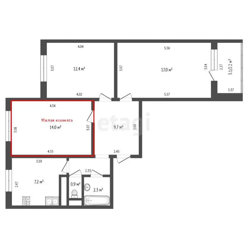 комната, Минск, ул. Нестерова, д. 72, стоимость продажи 66 210 р.