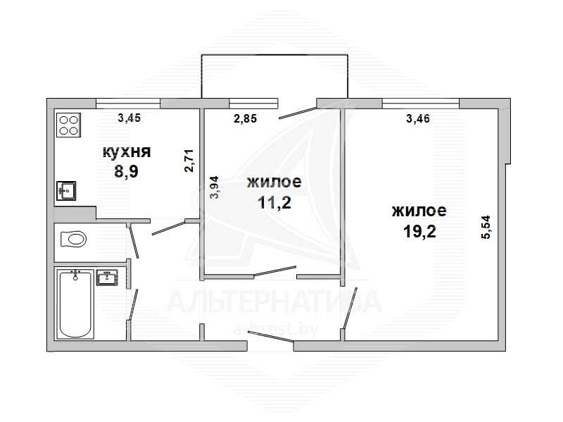 Продажа 2-комнатной квартиры в Кобрине, , 31000 USD, код: 948023 - фото 5