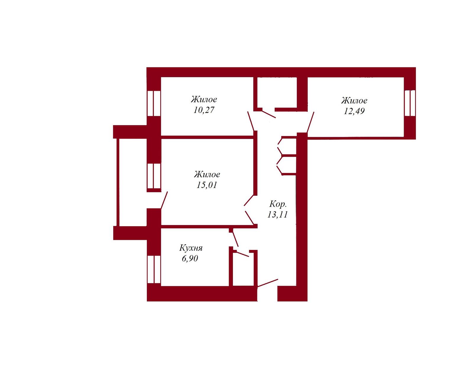 Стоимость продажи квартиры, Пинск, ул. Центральная, д. 25