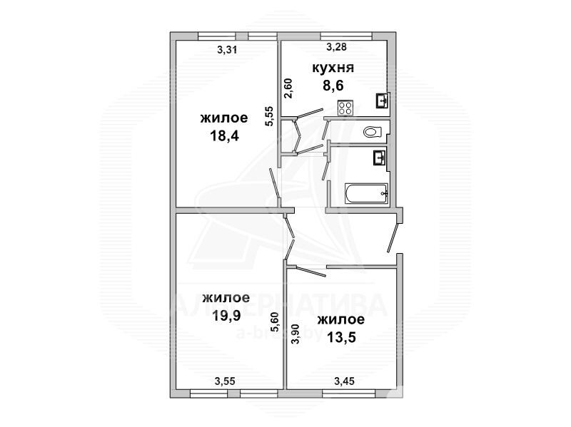 Купить 3-комнатную квартиру в Березе, , 34000 USD, код: 690431 - фото 2