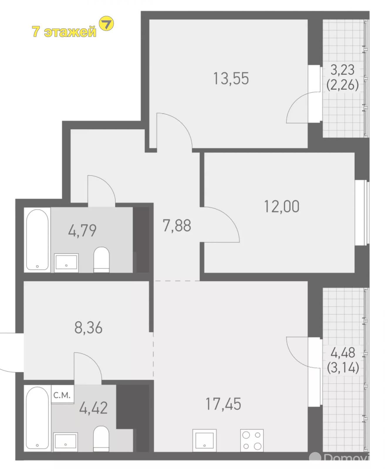 Продажа 3-комнатной квартиры в Копище, ул. Николая Камова, д. 7.36, 109062 USD, код: 997470 - фото 3