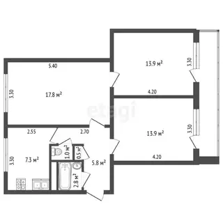 3-комнатная квартира, Минск, ул. Янки Мавра, д. 30