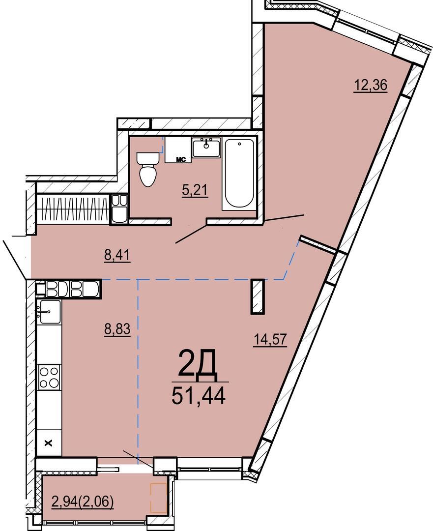 Купить 2-комнатную квартиру в Минске, ул. Нововиленская, д. 61, 104937 USD, код: 1023875 - фото 1