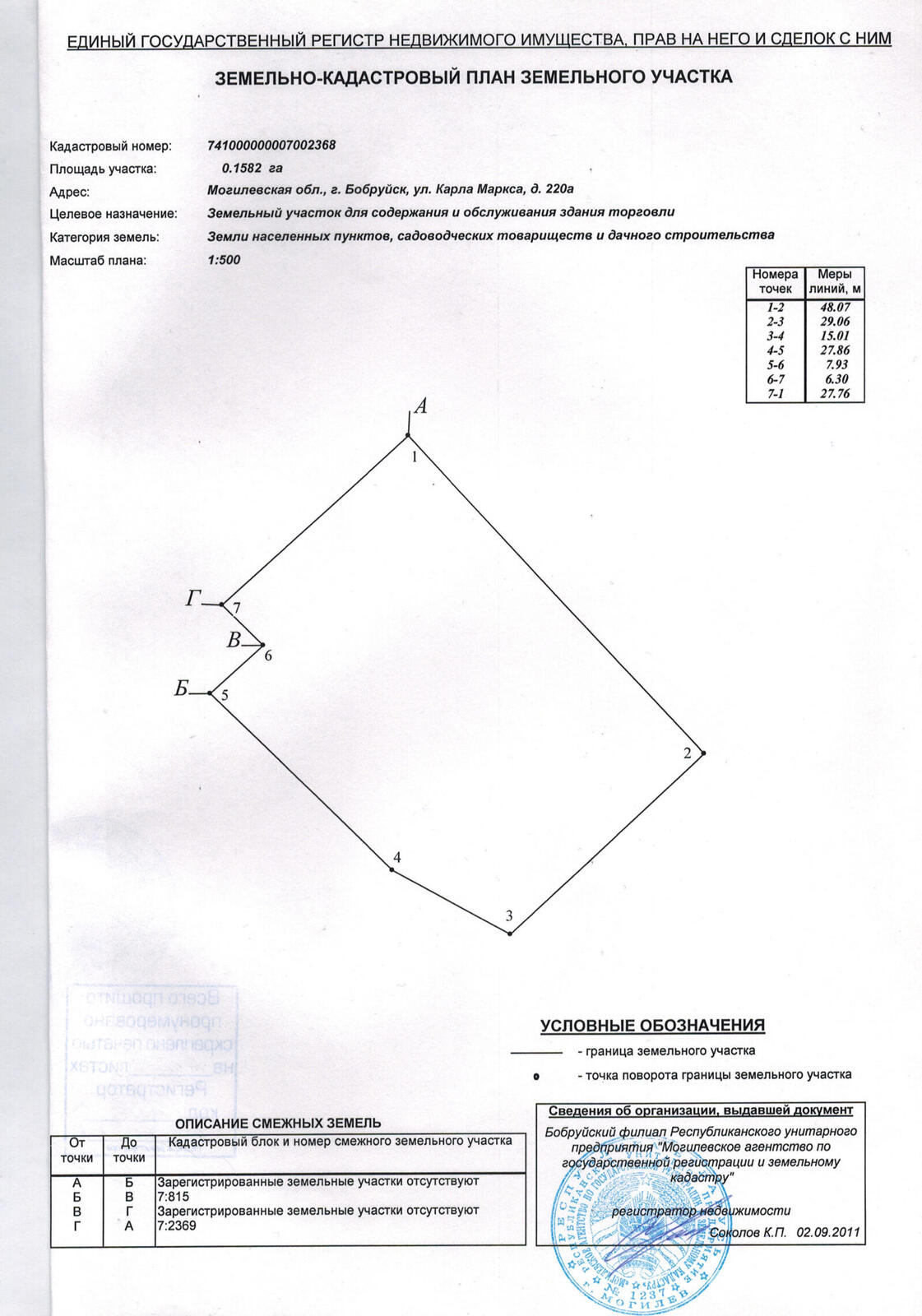 Стоимость продажи объекта сферы услуг, Бобруйск, ул. Карла Маркса, д. 220А