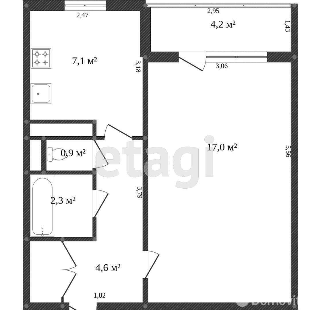 Продажа 1-комнатной квартиры в Минске, ул. Илимская, д. 29, 49800 USD, код: 1002426 - фото 1