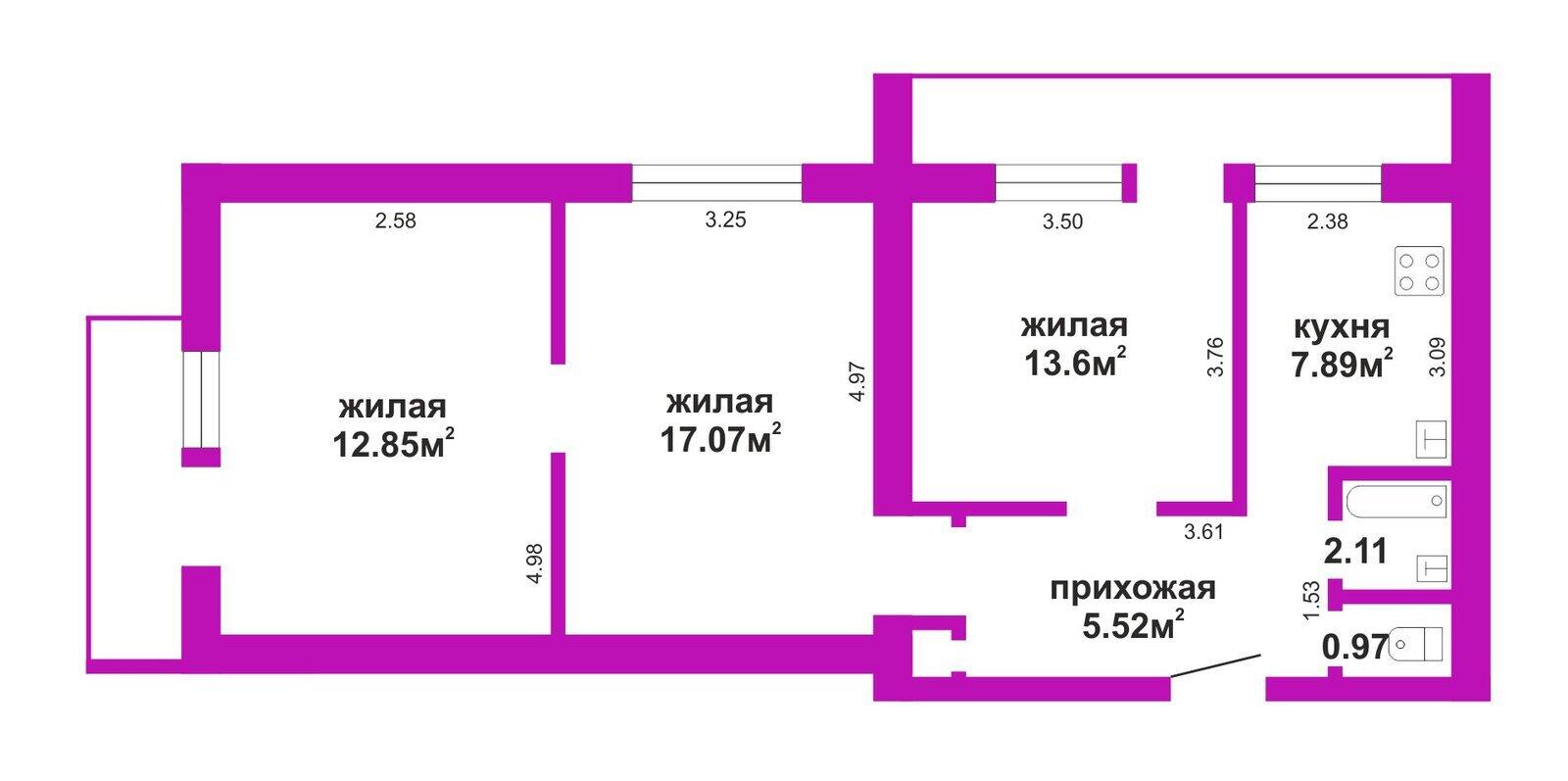 квартира, Жодино, пр-т Мира, д. 16/А, стоимость продажи 126 648 р.
