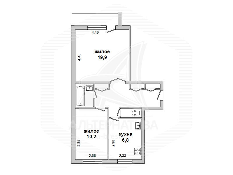 квартира, Малорита, , стоимость продажи 65 968 р.