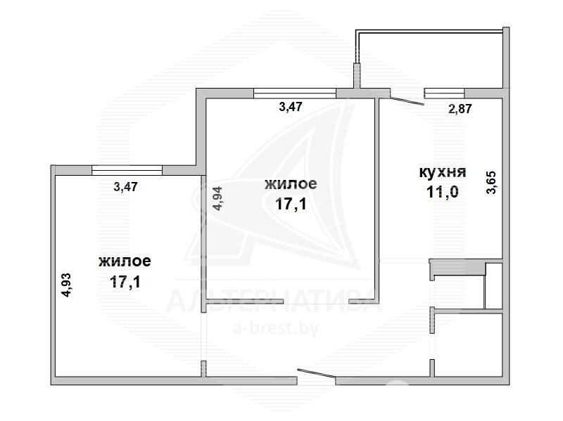 Продажа 2-комнатной квартиры в Бресте, ул. Колесника, 64000 USD, код: 1007974 - фото 2