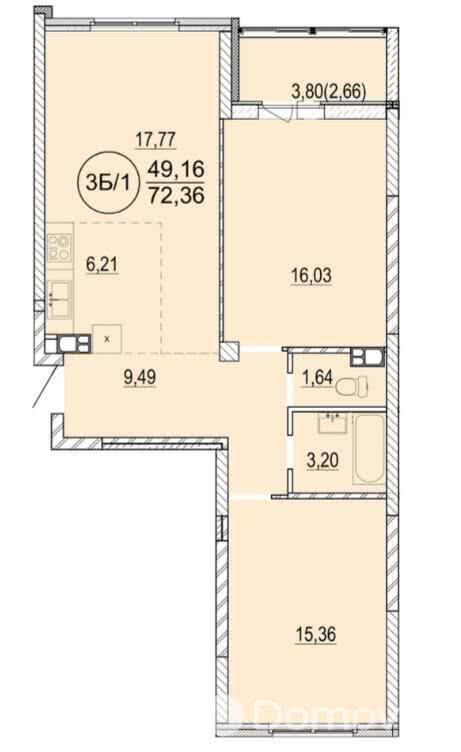 Продажа 3-комнатной квартиры в Минске, ул. Разинская, д. 4, 88279 USD, код: 1054940 - фото 3