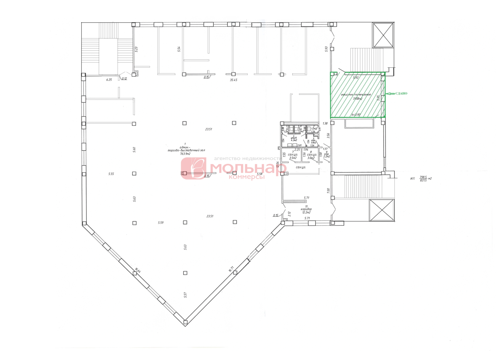 Снять офис на ул. Леонида Беды, д. 2 в Минске, 6323EUR, код 13781 - фото 10