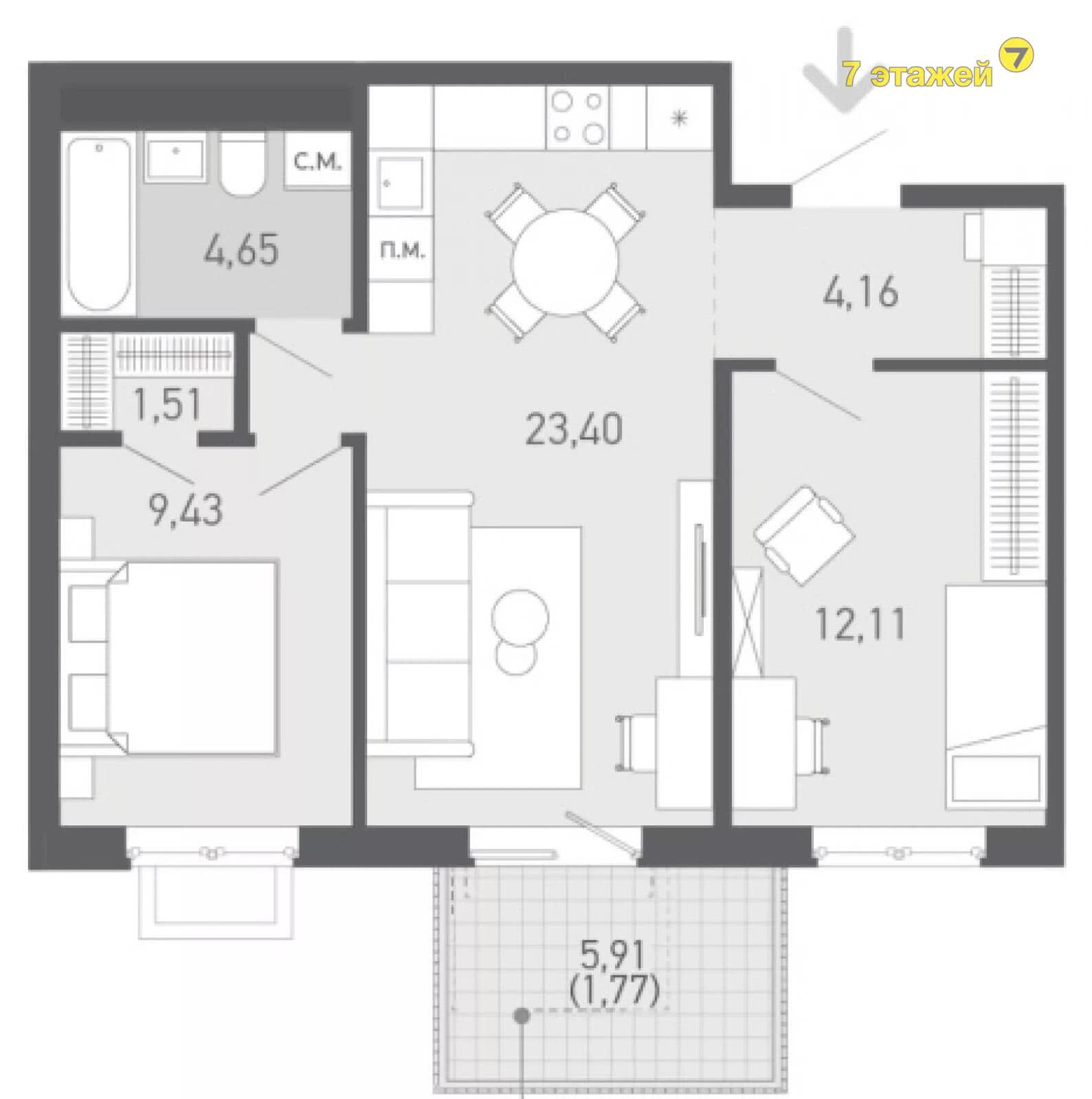 Продажа 3-комнатной квартиры в Копище, ул. Авиационная, 89889 USD, код: 997066 - фото 3