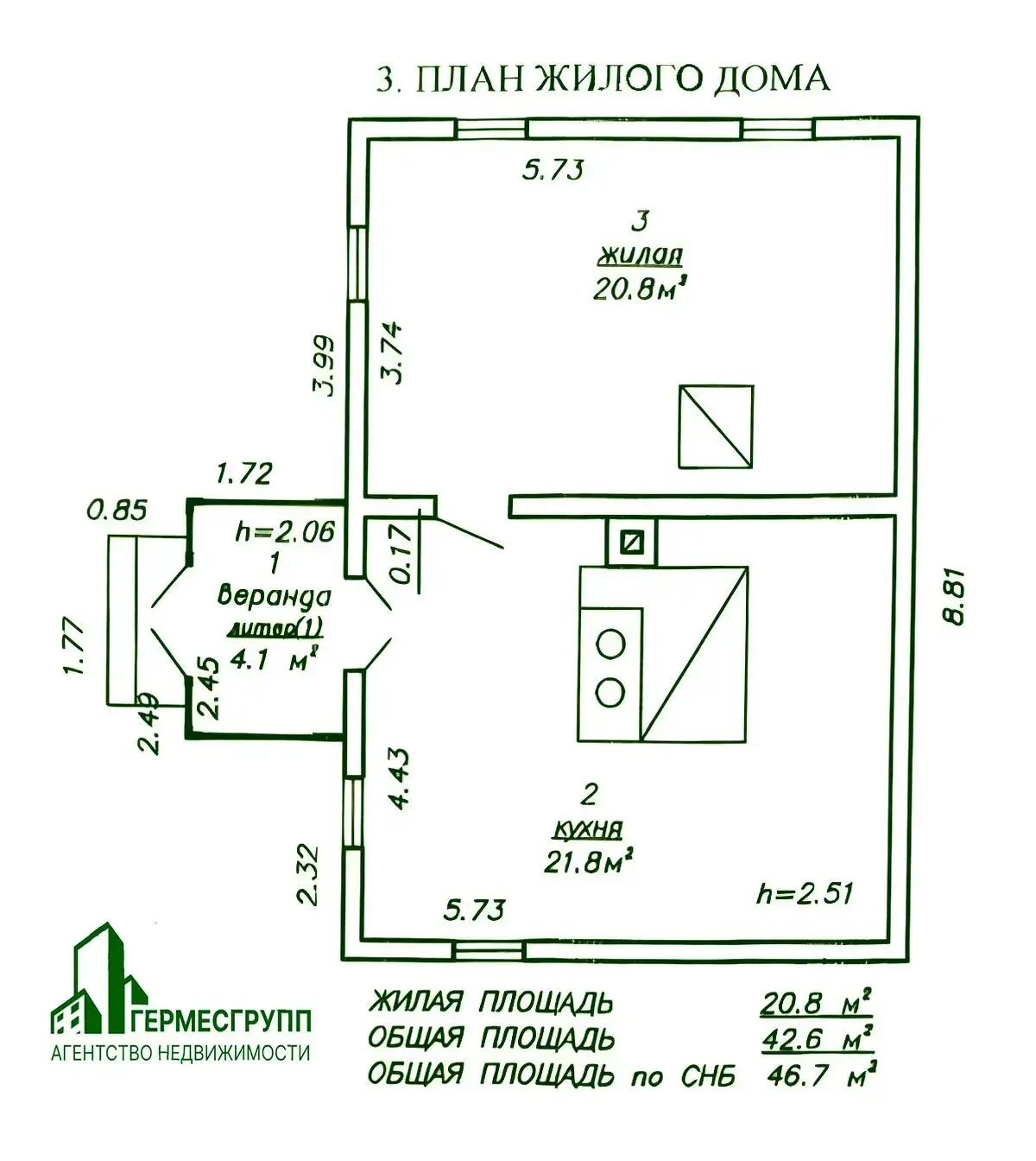 Цена продажи дома, Воробьи, д. 16